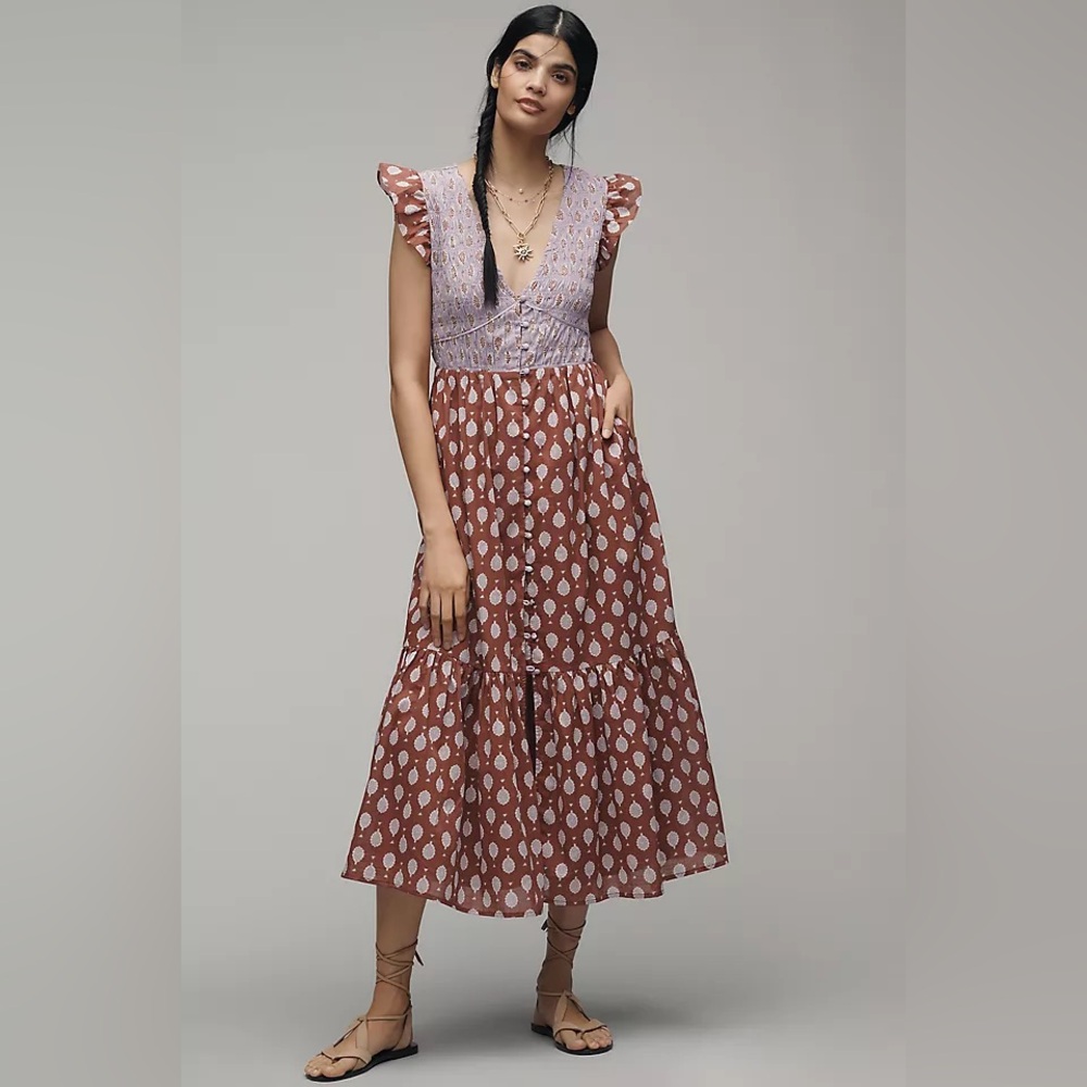 Anthropologie Peregrine Midi Dress XS NWOT